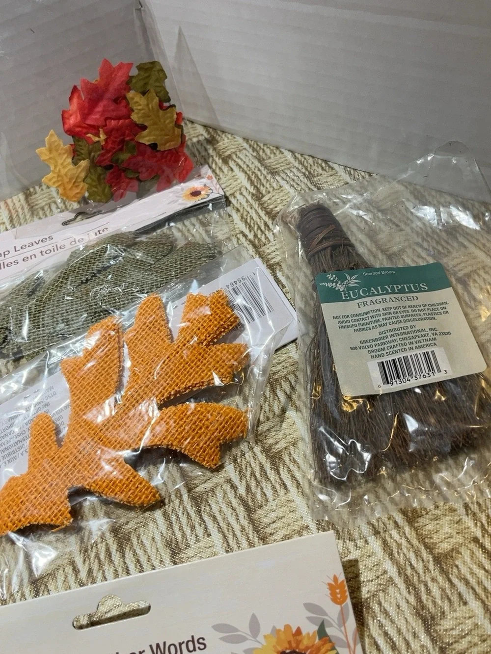 Fall Faux Leather 'Blessed' Word & Autumn Leaf Assortment - craft supplies